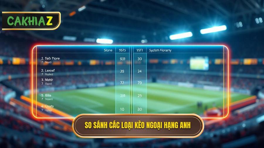 Bảng so sánh các loại kèo phổ biến tại Ngoại Hạng Anh